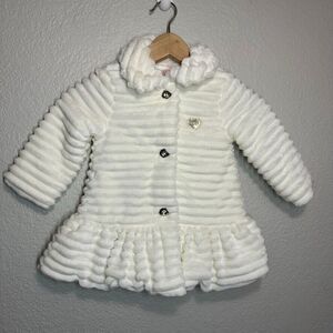Juicy Couture Jacket Girls 2T White Faux Fur Soft Kids Fancy Coat Party Princess